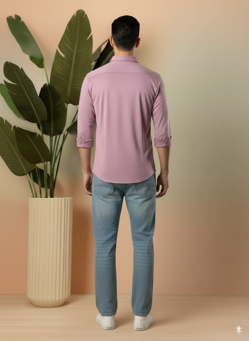 Purple Color Jacquard Shirt