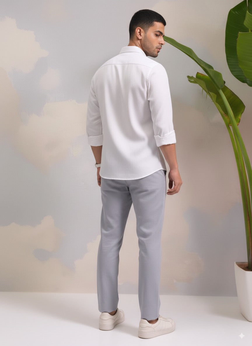 White Color Jacquard Shirt