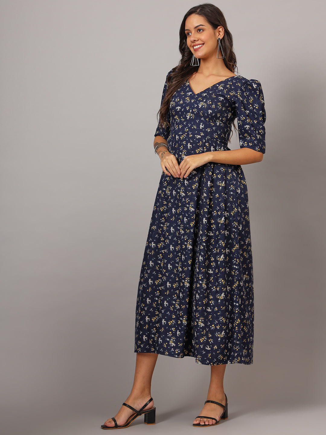 Women Floral Print Fit & Flare Dress