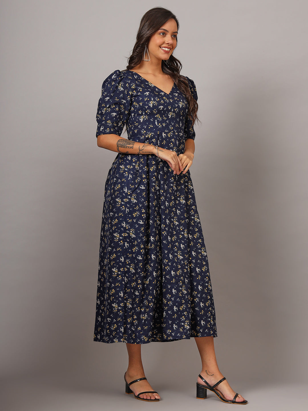 Women Floral Print Fit & Flare Dress