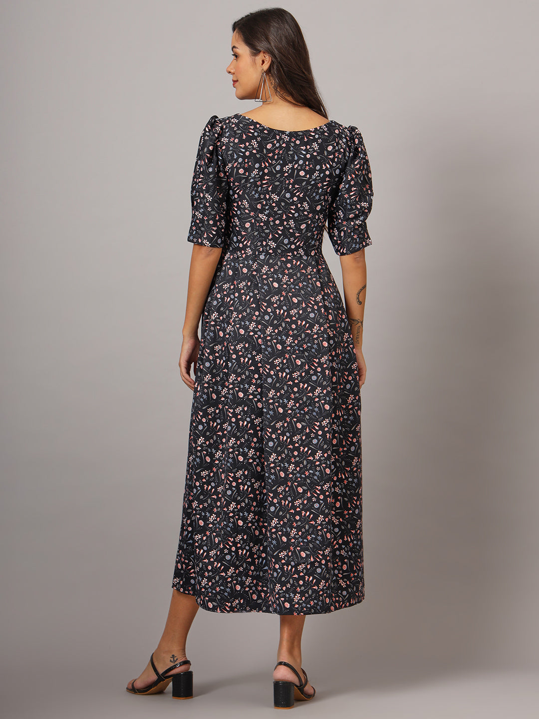 Women Floral Print Fit & Flare Dress