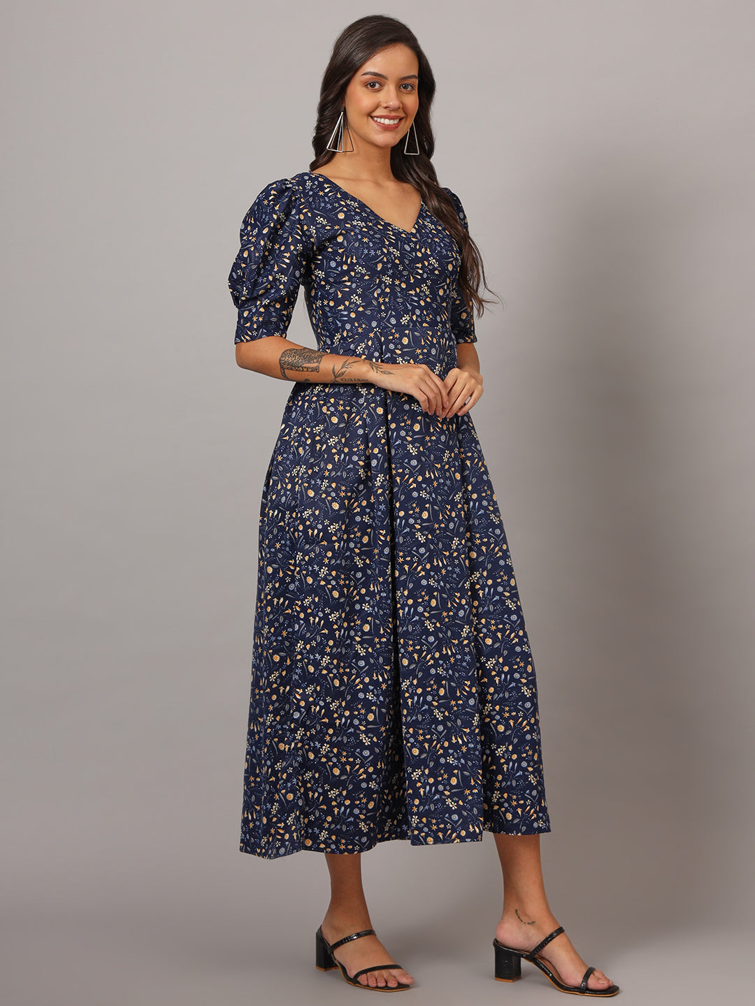 Women Floral Print Fit & Flare Dress