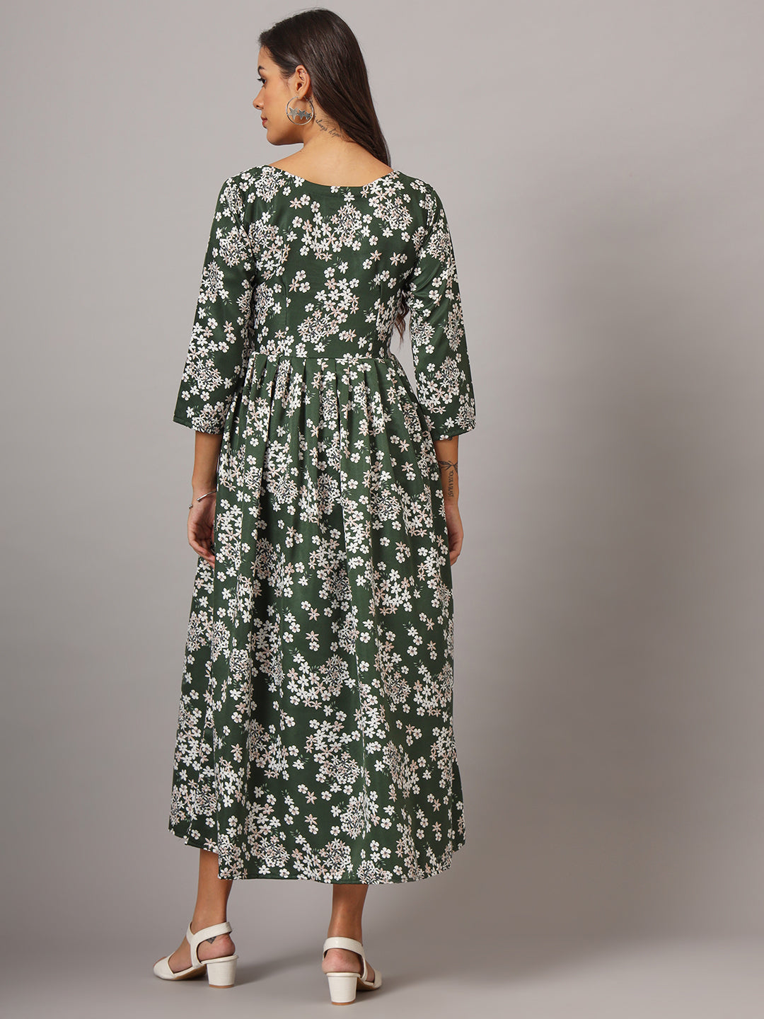 Floral Print Angrakha Style Kurta