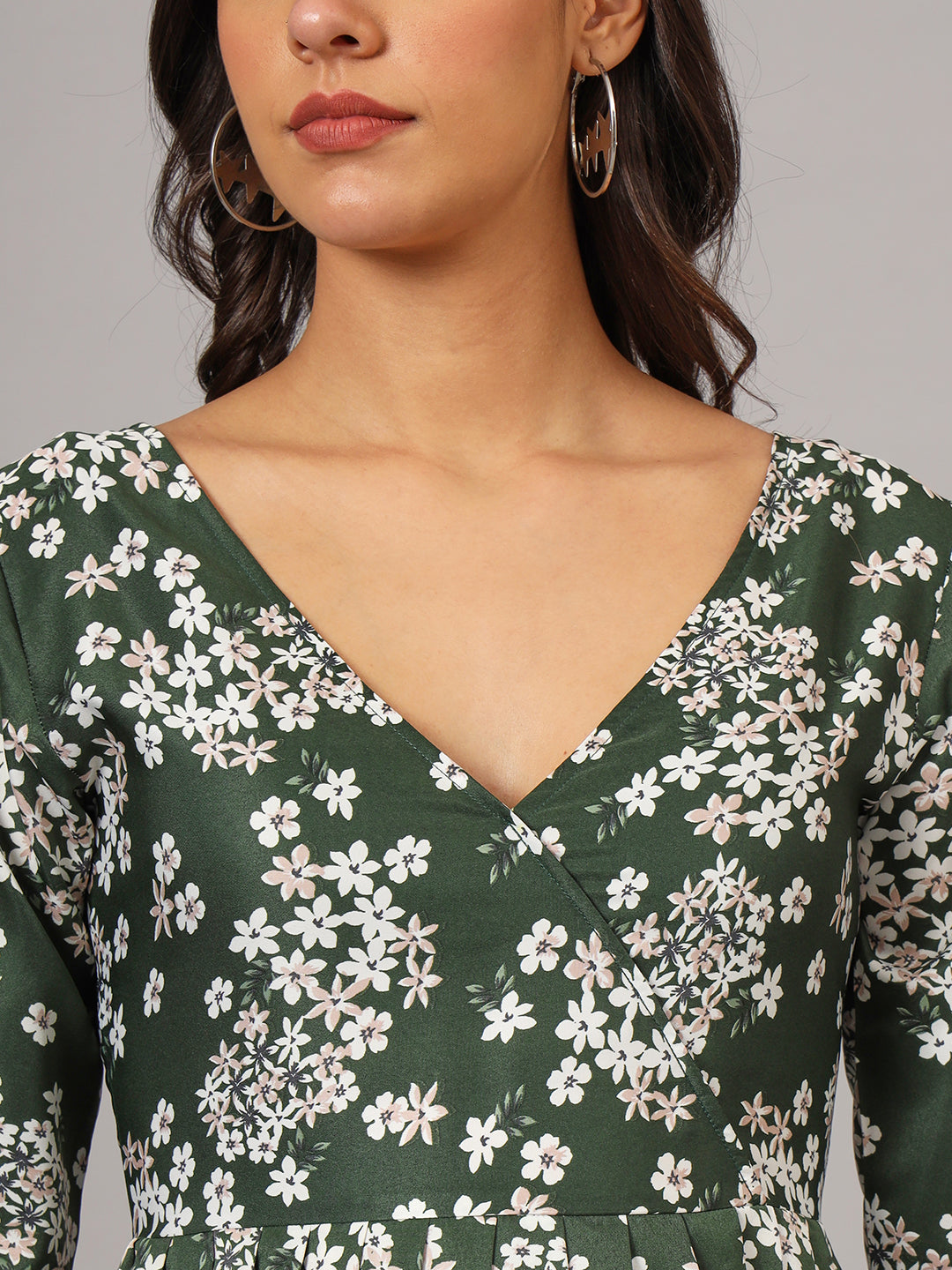 Floral Print Angrakha Style Kurta