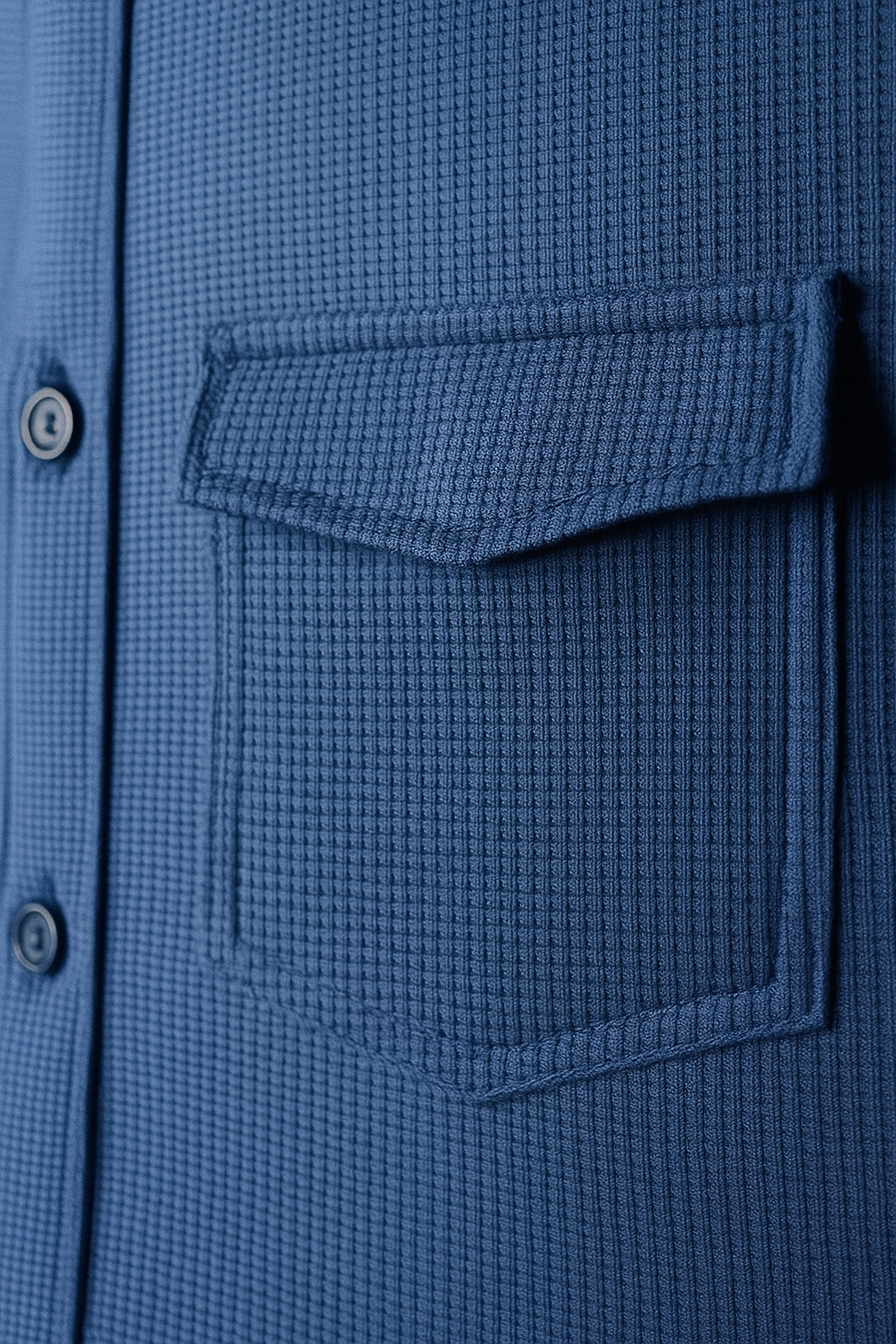 Navy Blue Color Knitted Jacquard Shirt