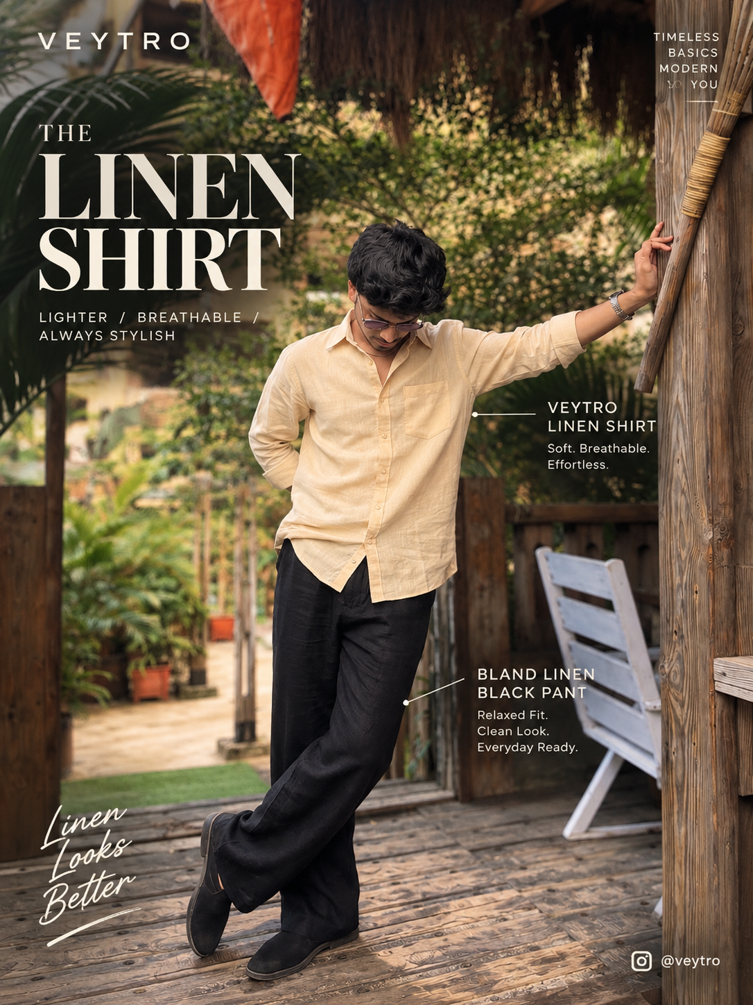 Men’s Premium Tan Linen Full Sleeve Shirt