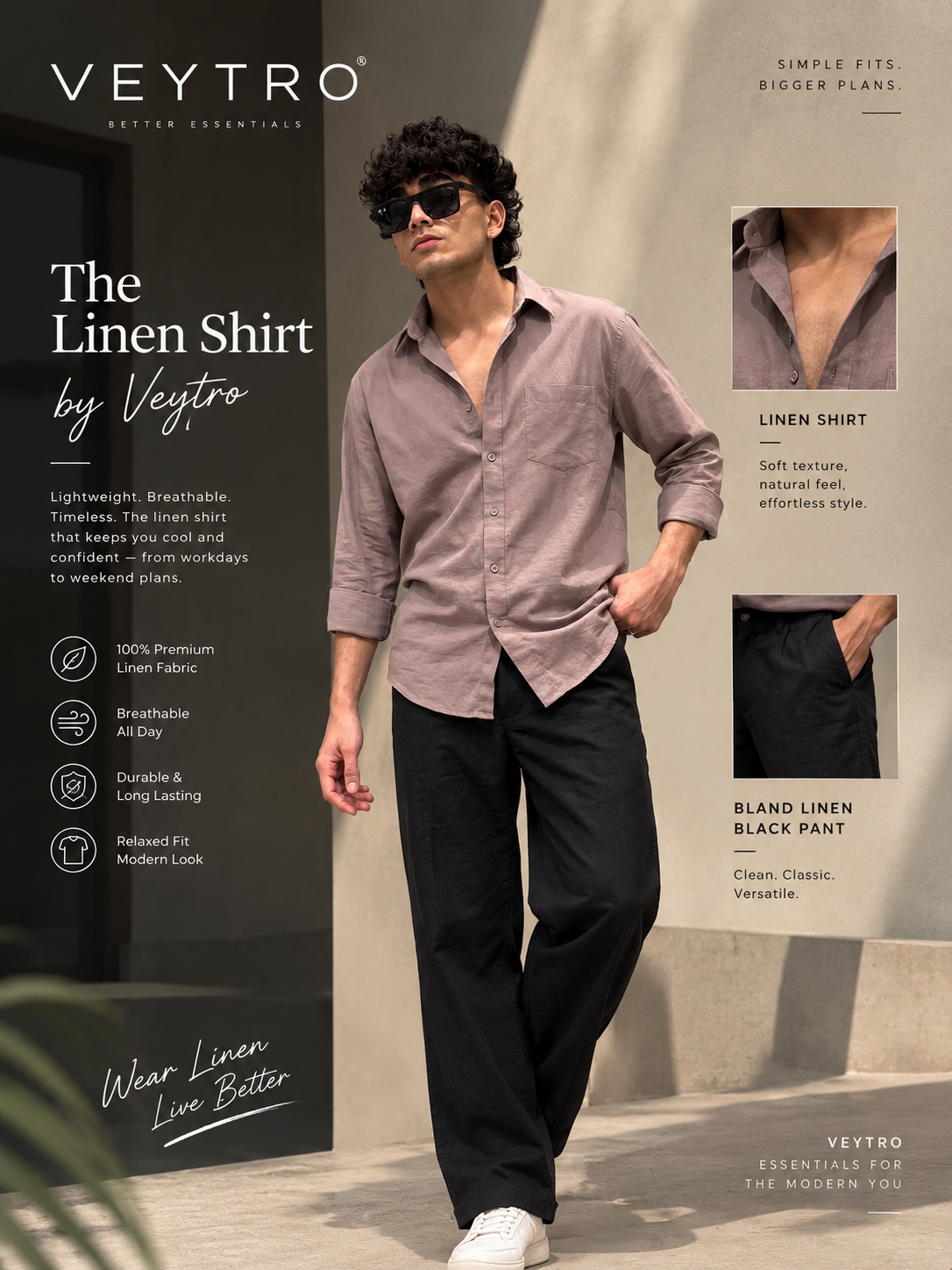 Rose Grey Cotton Button-Down Shirt – Relaxed Fit, Breathable Everyday Essential