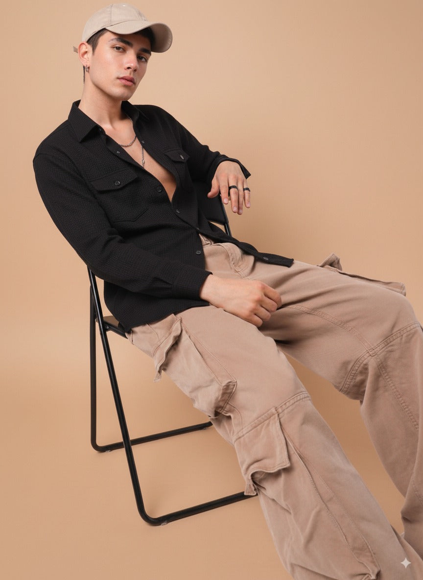 Black Color Knitted Shirt