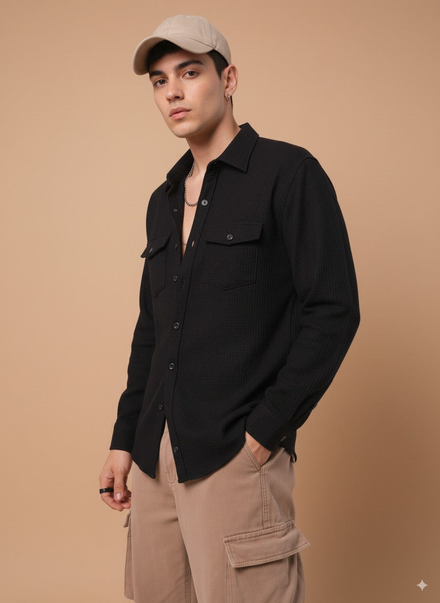 Black Color Knitted Shirt