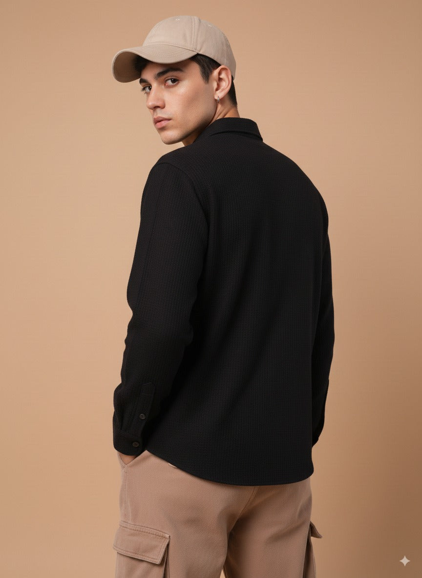 Black Color Knitted Shirt