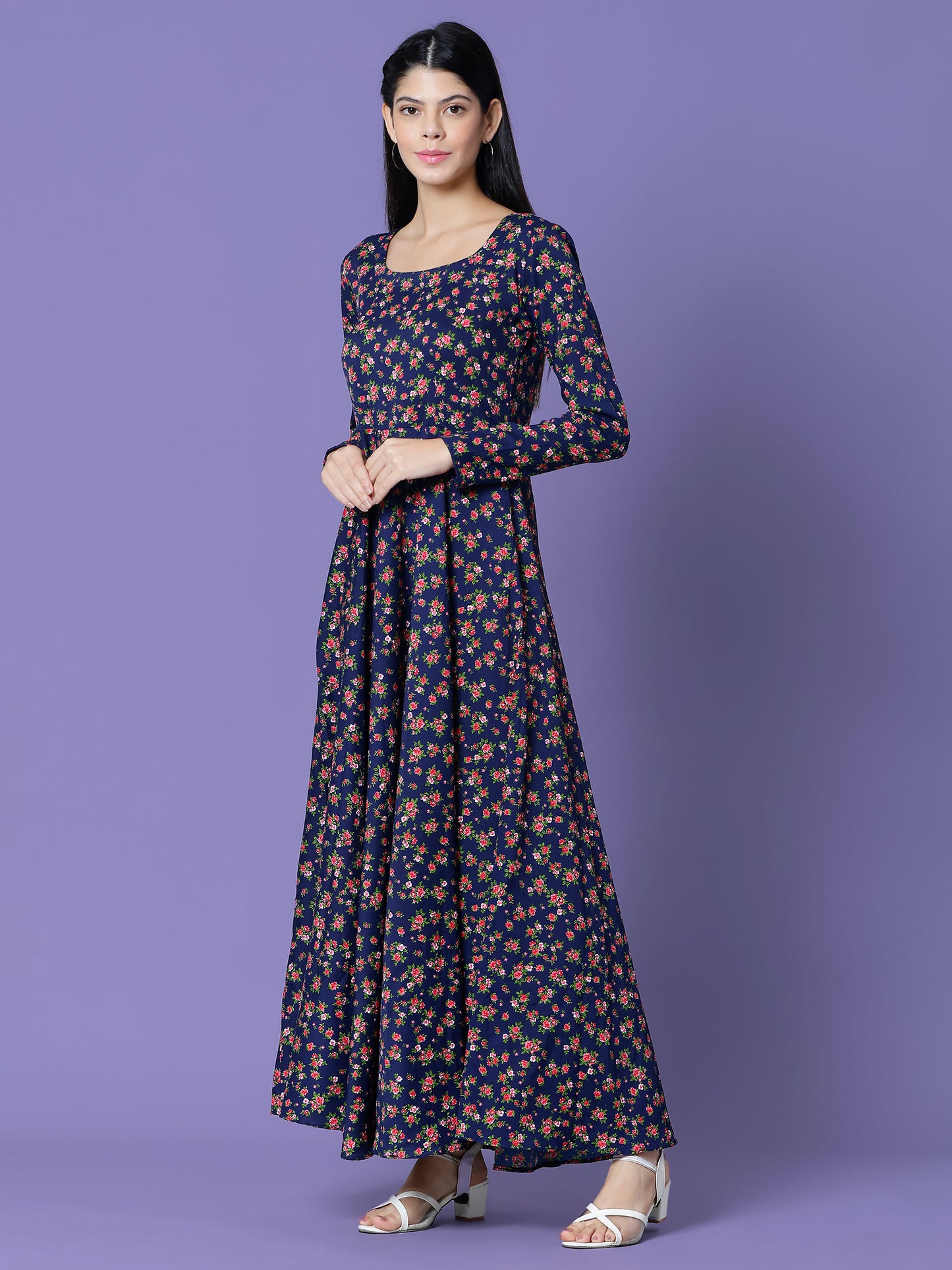 Women Floral Print Anarkali Kurta