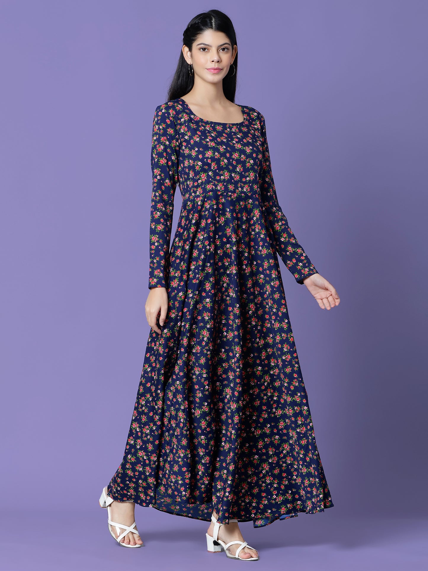 Women Floral Print Anarkali Kurta