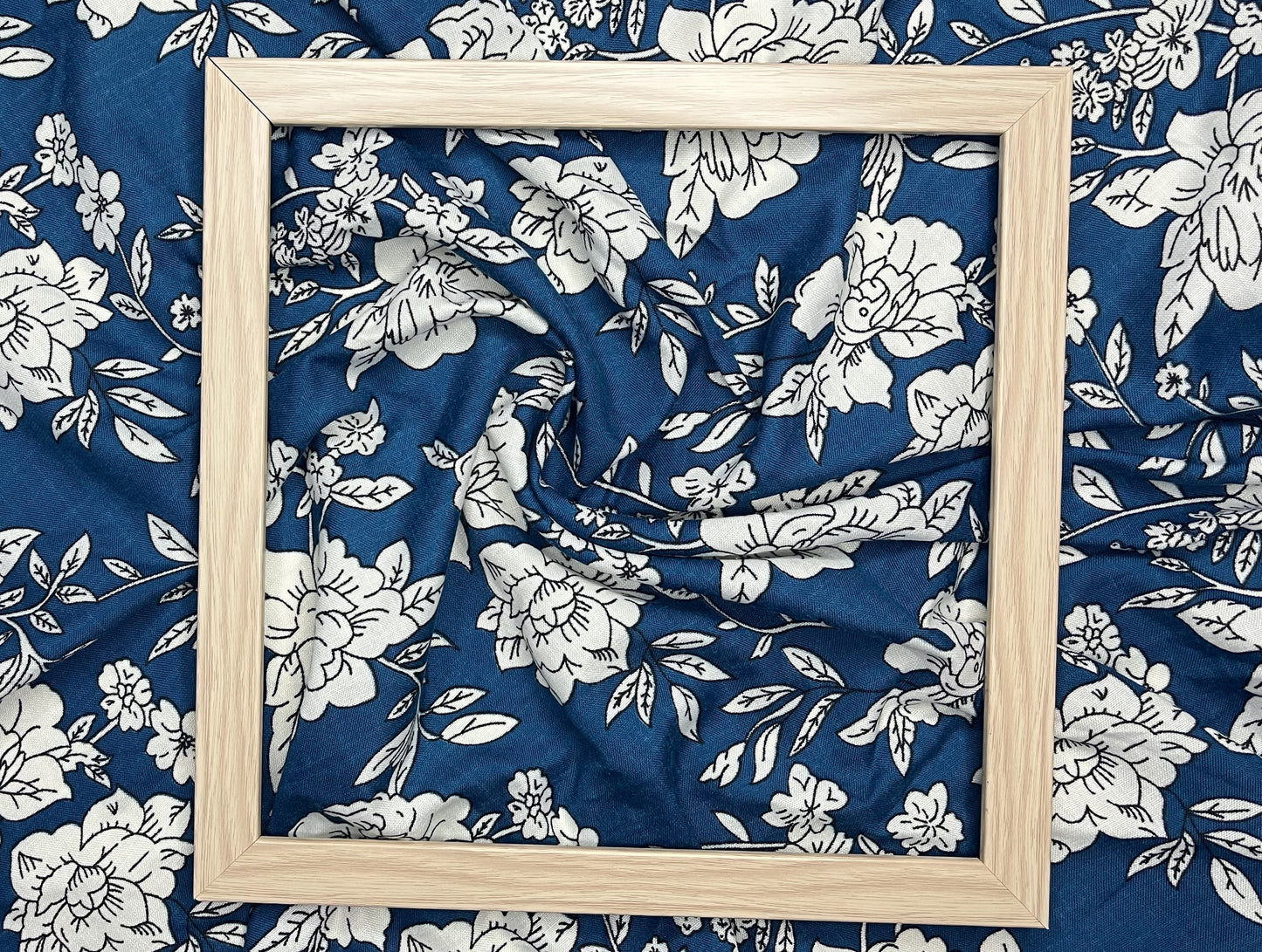 Floral Print Sky Blue Color Pure Cotton Fabric (Width 58 Inches)