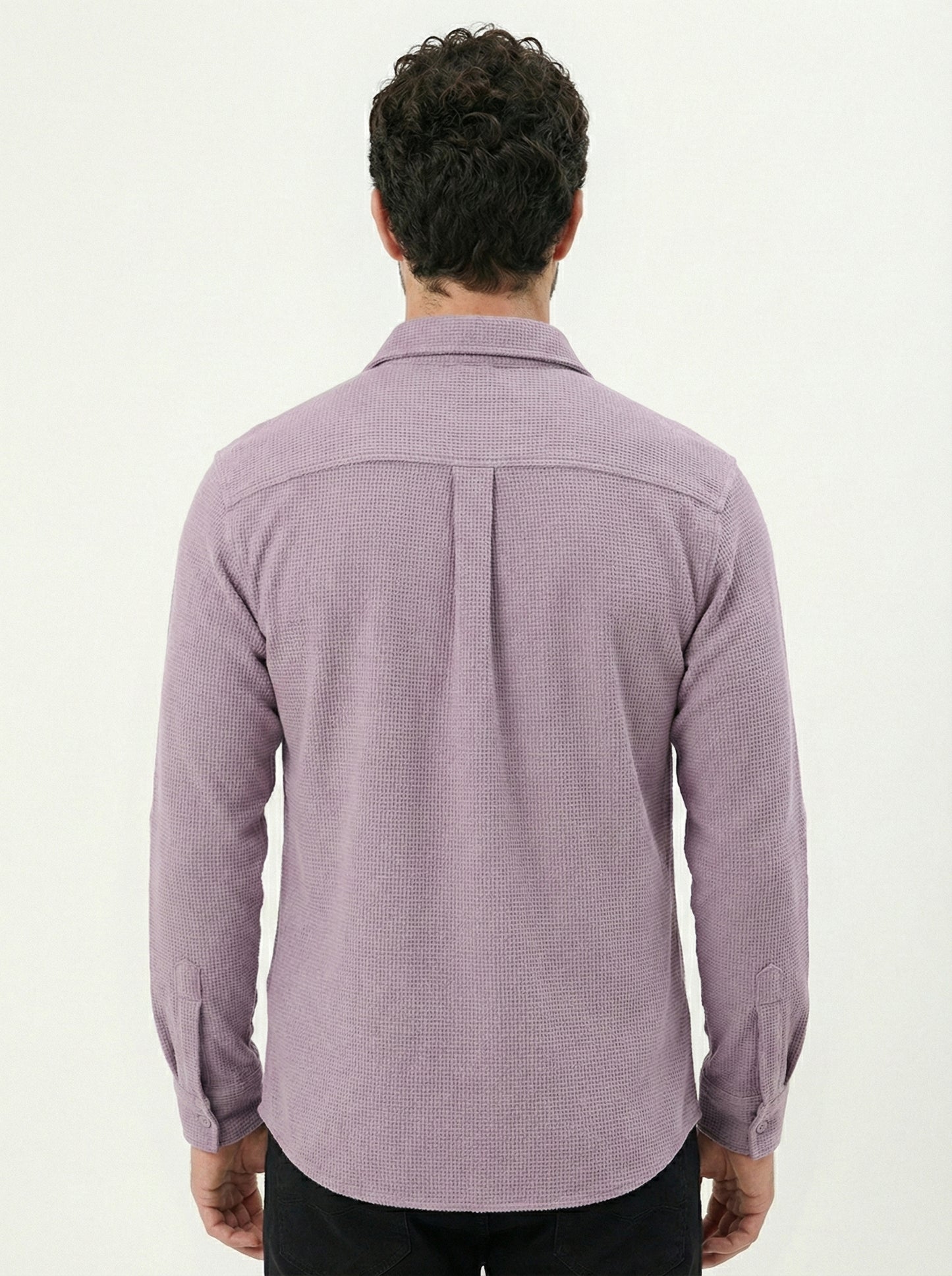 Purple Color Double Side Patch Pocket Knitted Shirt