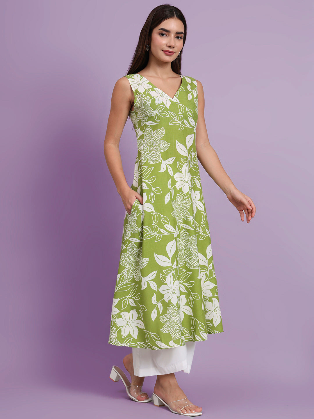Floral Print Kurta and Plazo Set