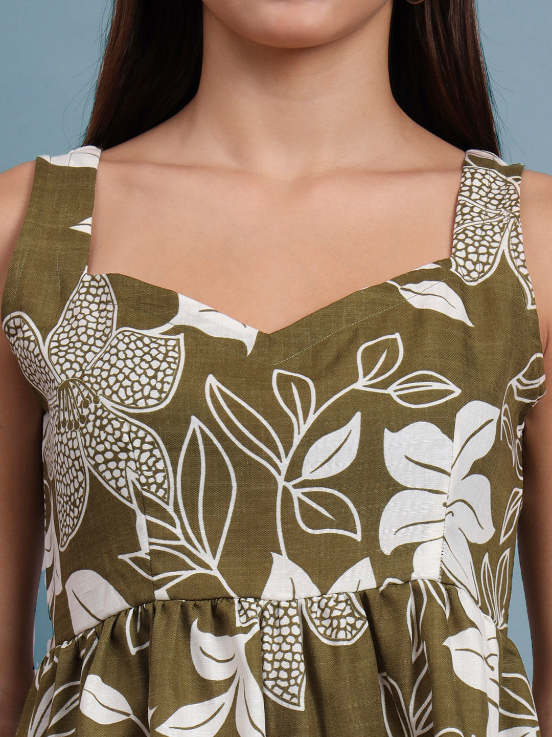 Floral Print Waist Top and Tunics