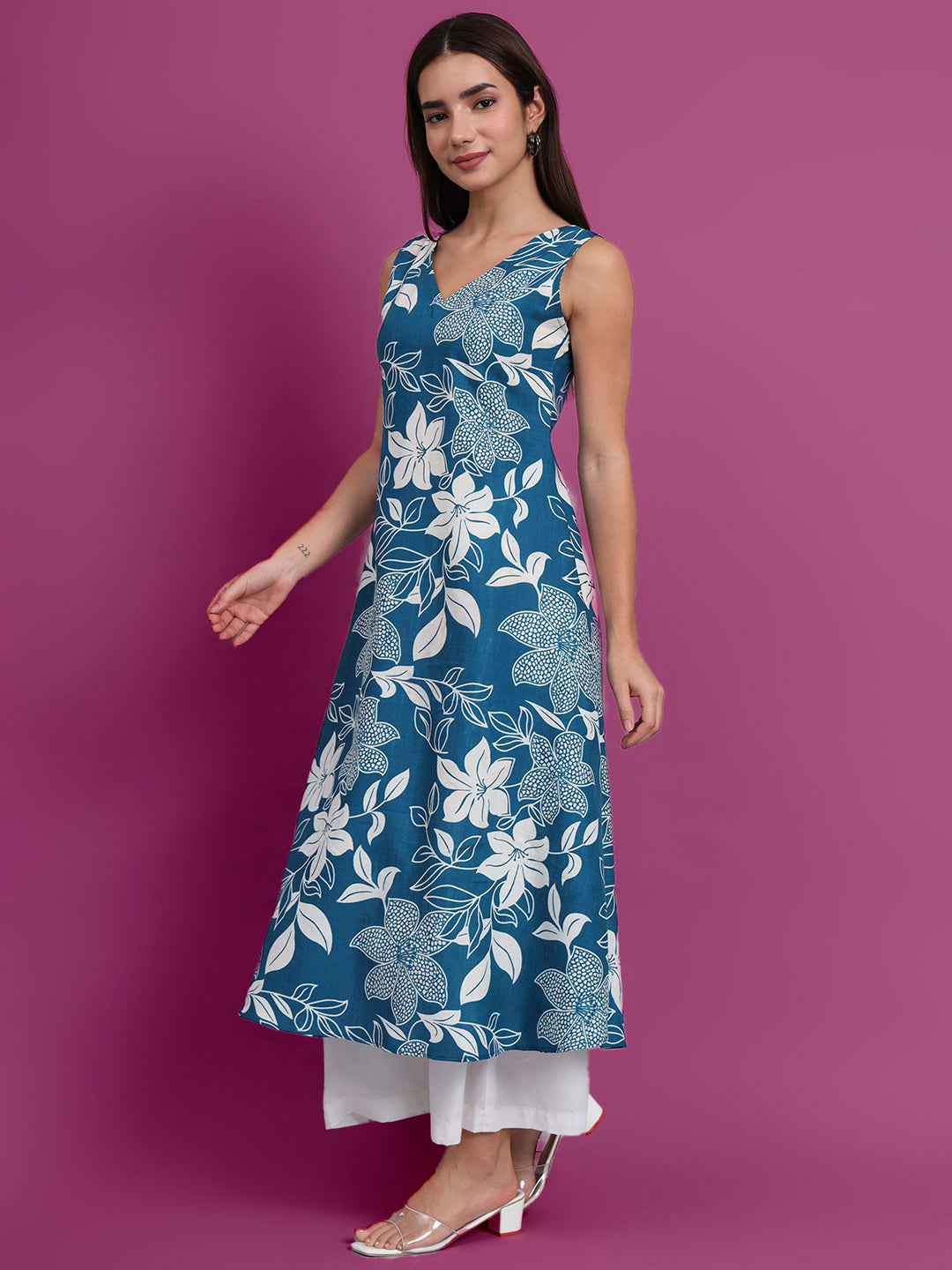 Floral Print Kurta and Plazo Set