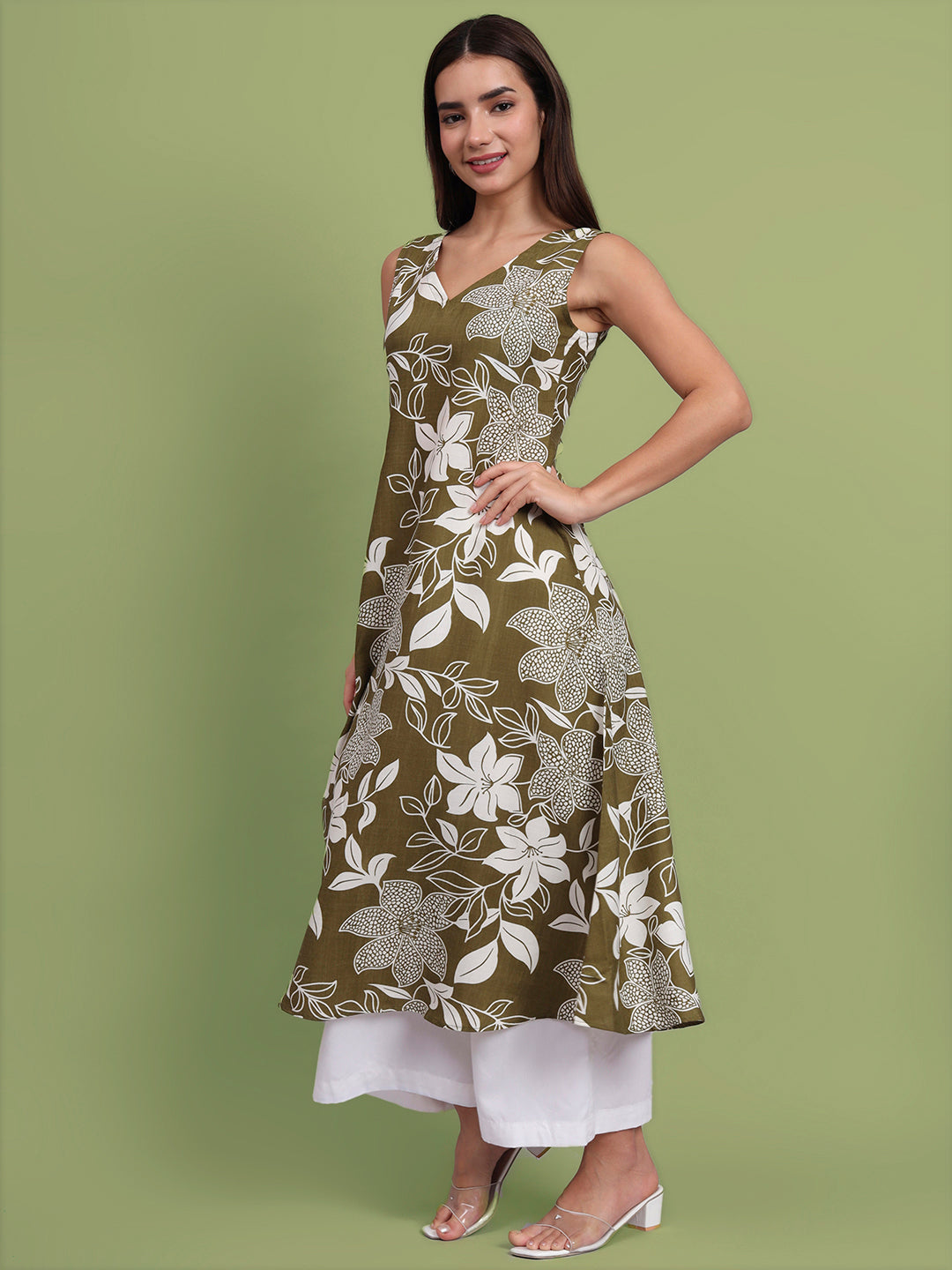 Floral Print Kurta and Plazo Set