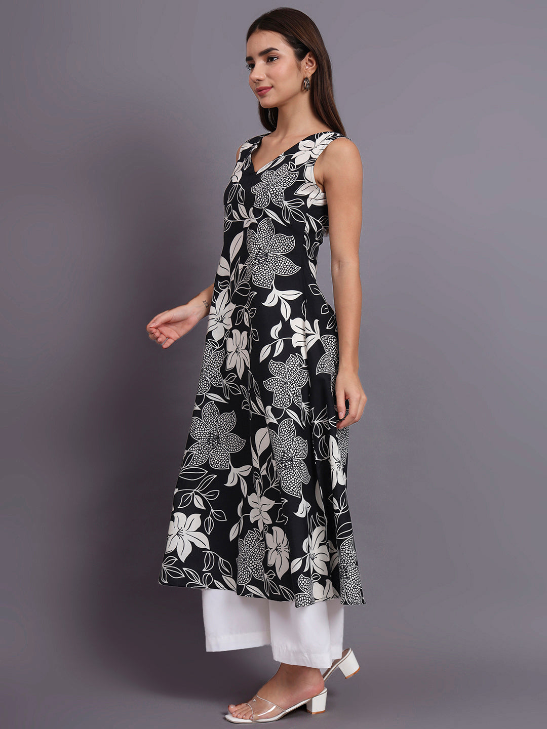Floral Print Kurta and Plazo Set