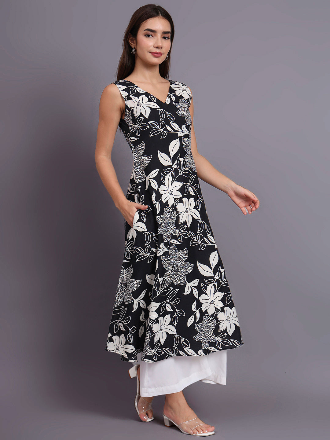 Floral Print Kurta and Plazo Set