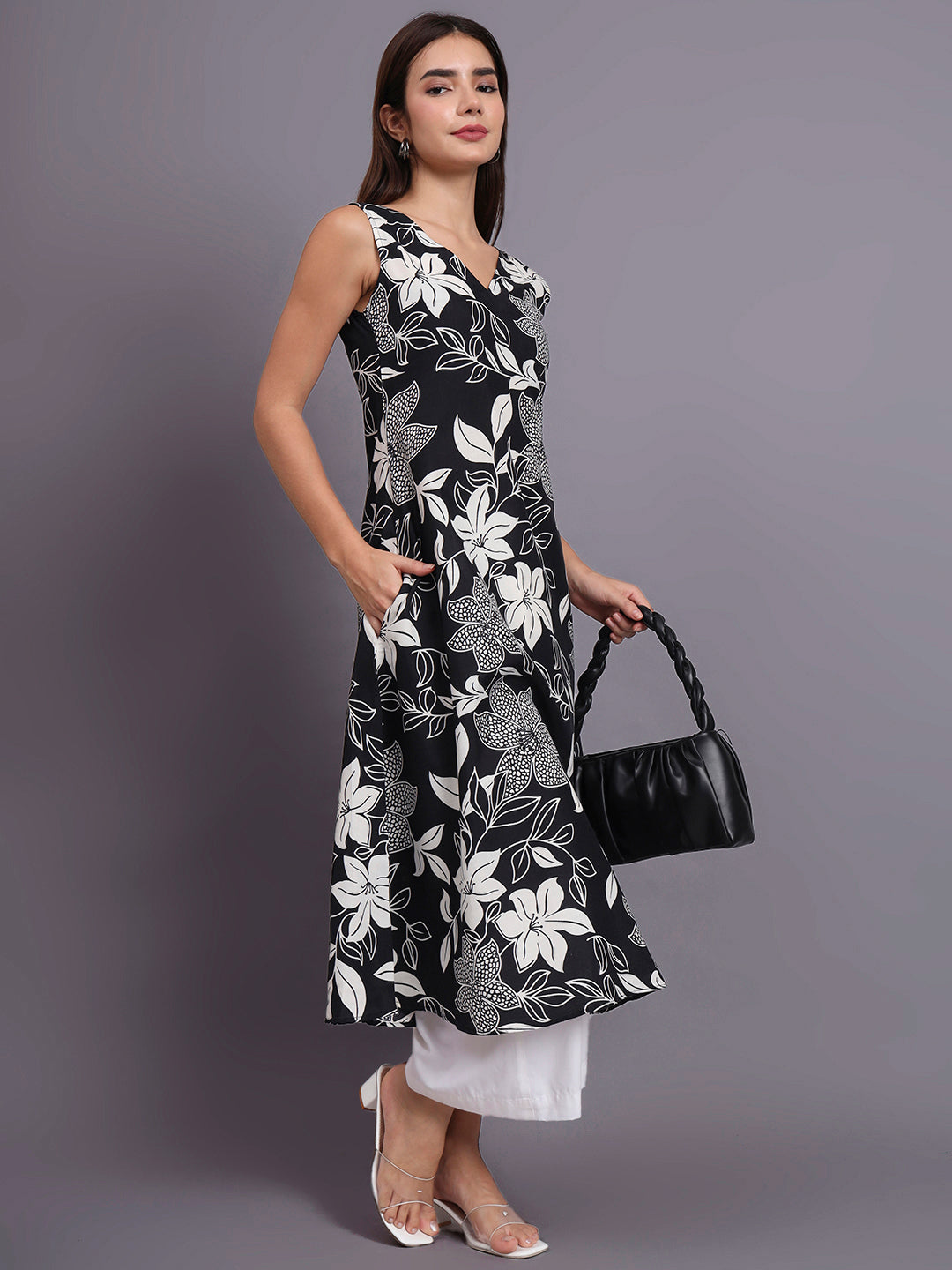 Floral Print Kurta and Plazo Set
