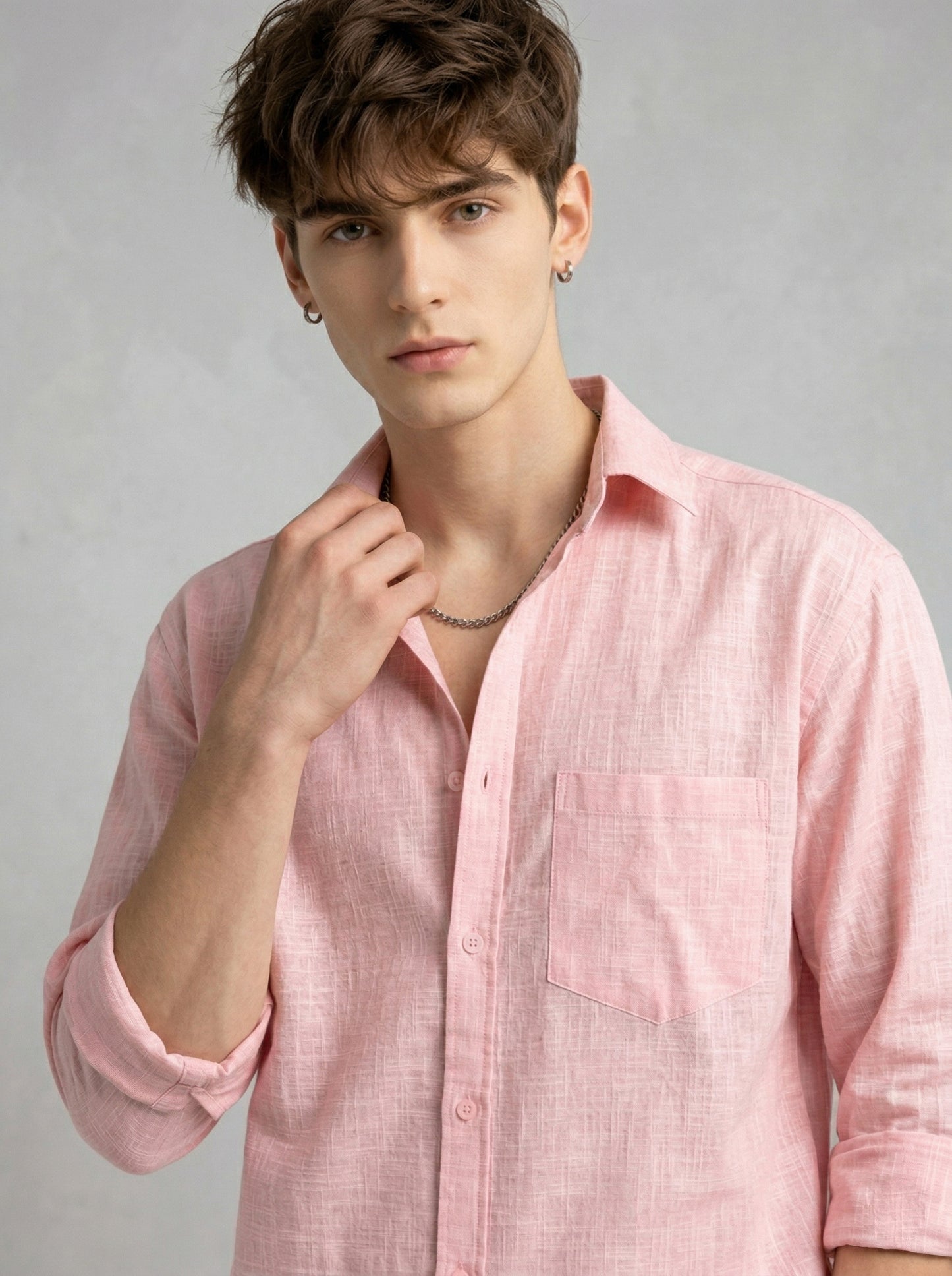 Men’s Premium Pink Linen Shirt