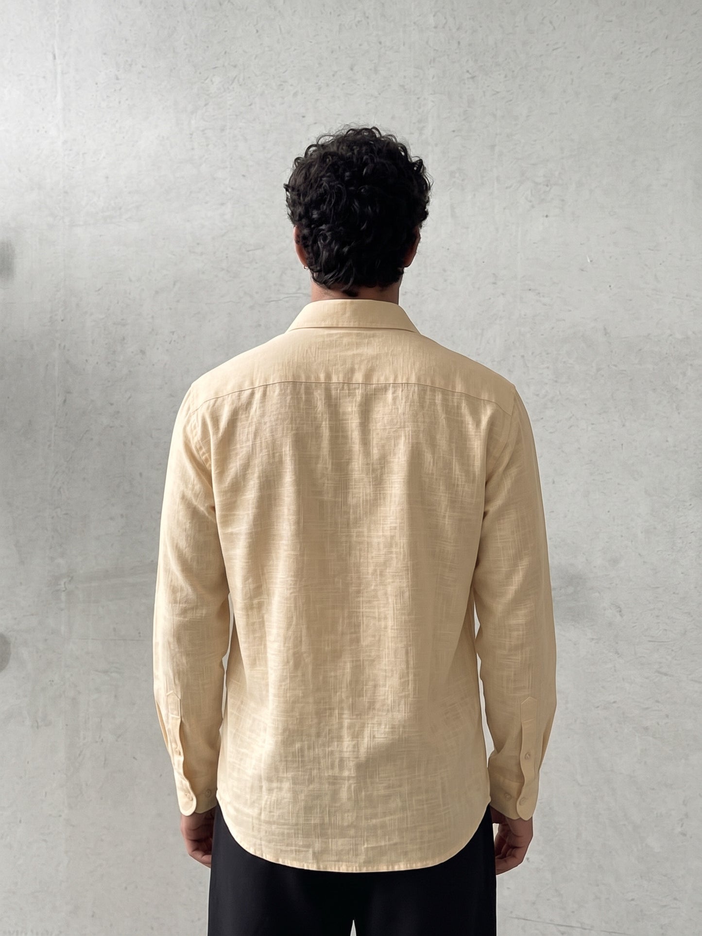 Men’s Premium Tan Linen Full Sleeve Shirt