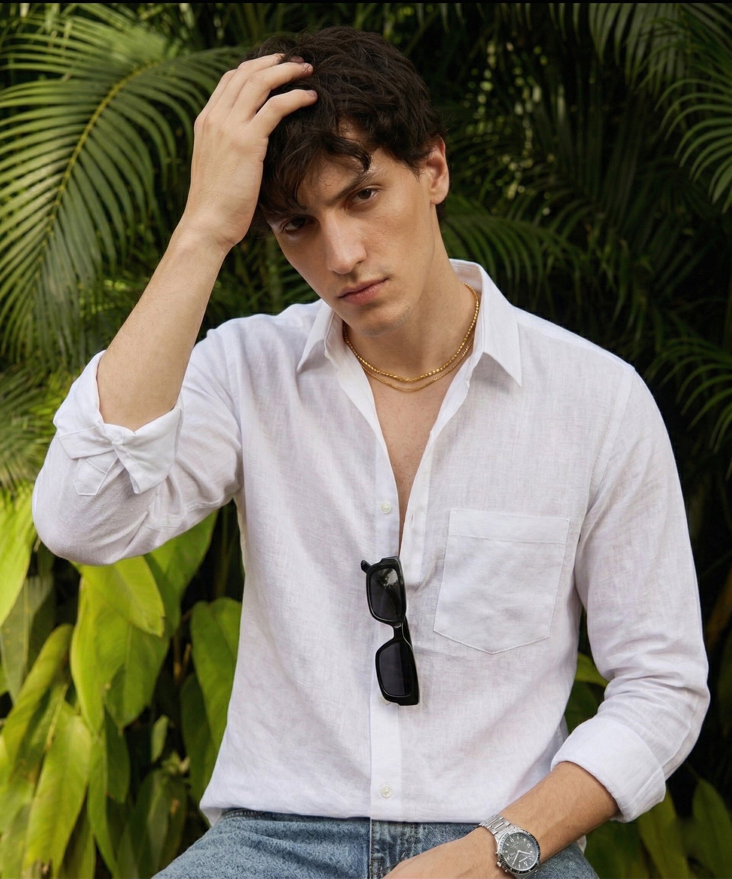 Classic White Linen Shirt for Men – Lightweight & Stylish Fit