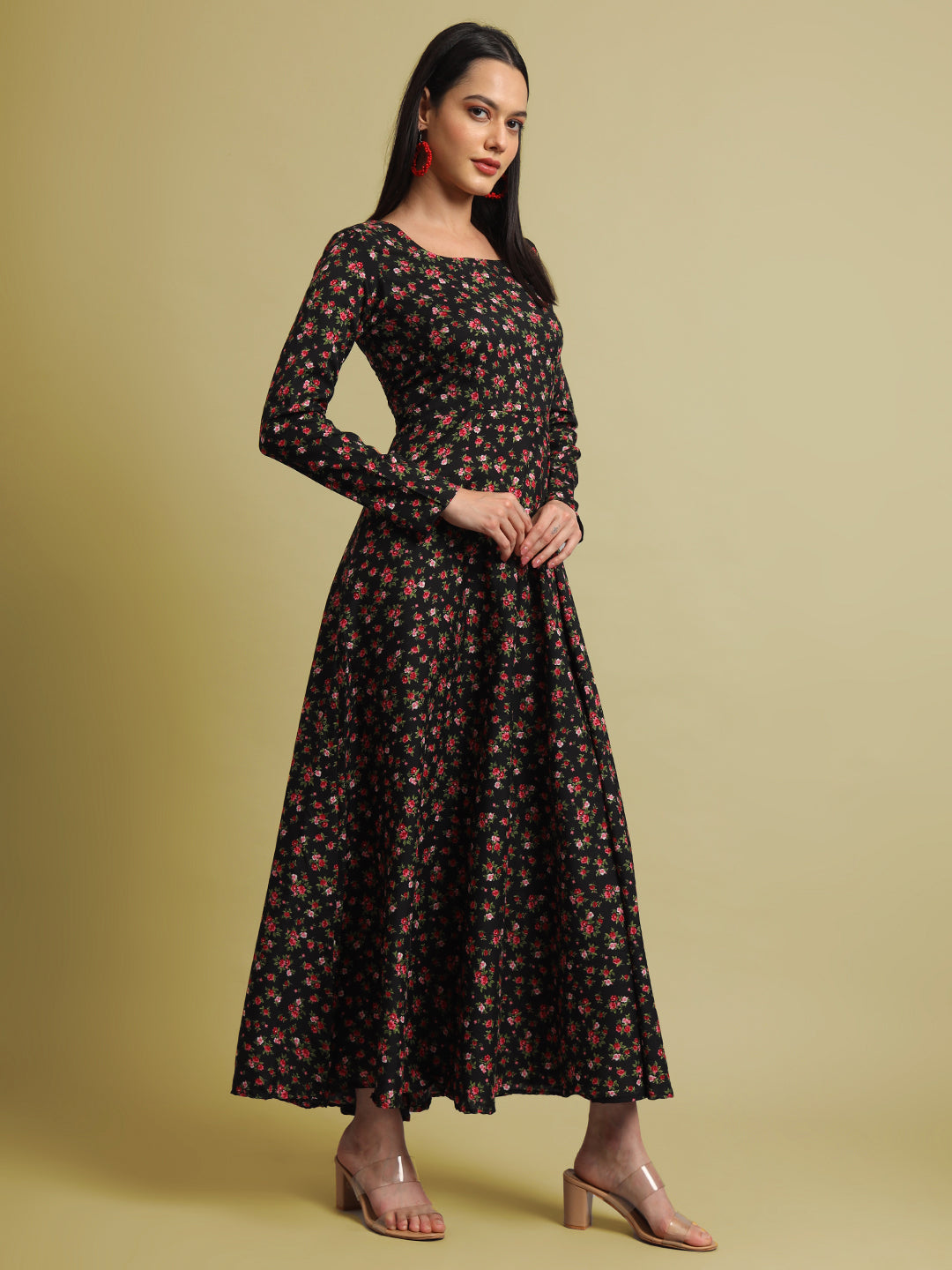 Women Floral Print Anarkali Kurta