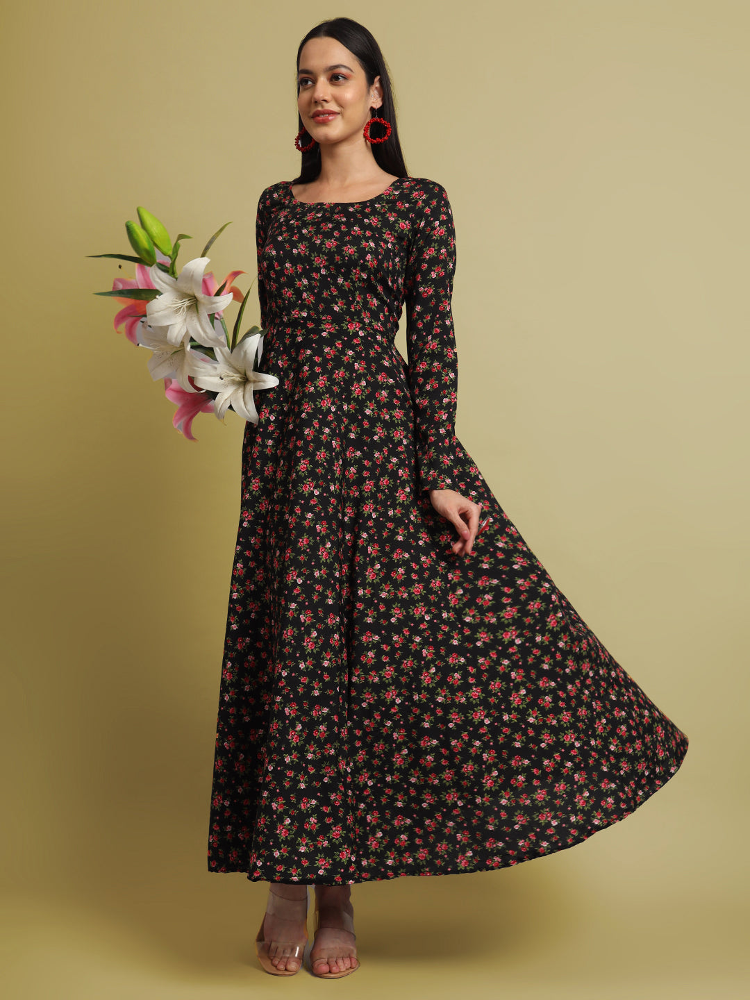 Women Floral Print Anarkali Kurta