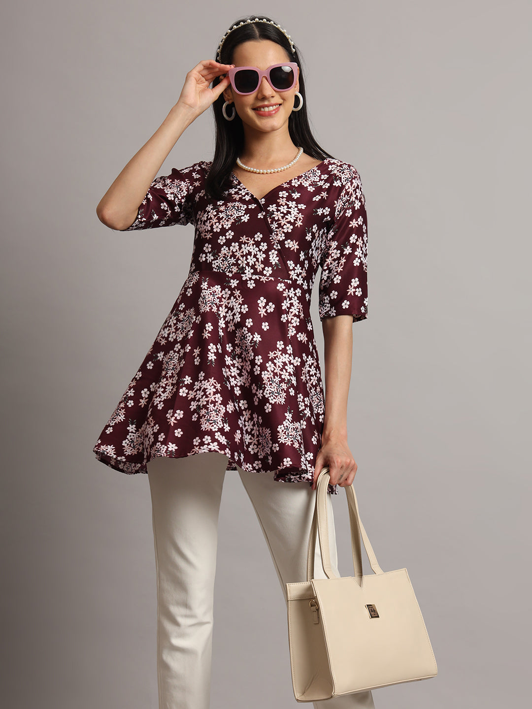 Casual Regular Sleeves Floral Print Women Tunic