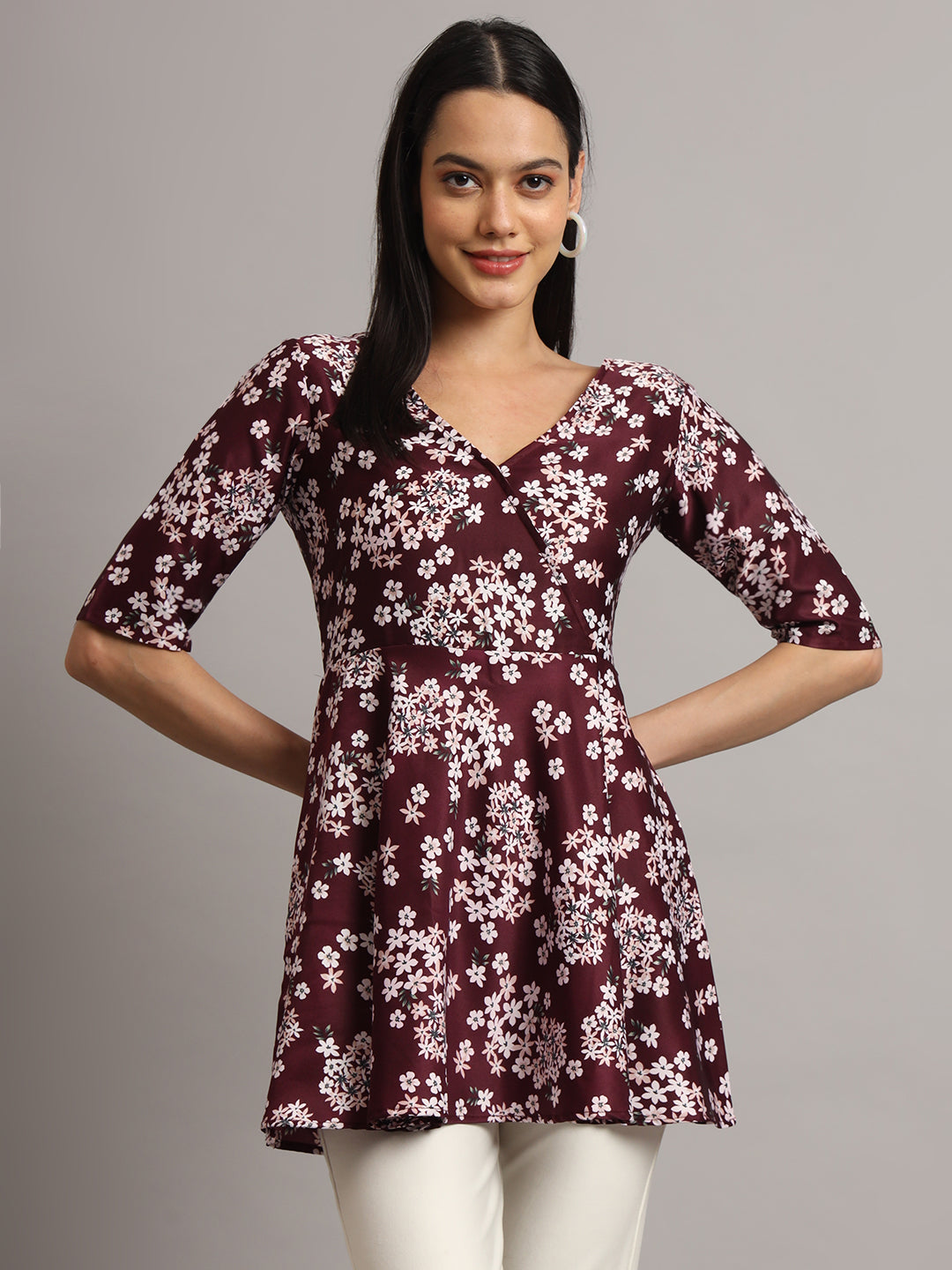 Casual Regular Sleeves Floral Print Women Tunic