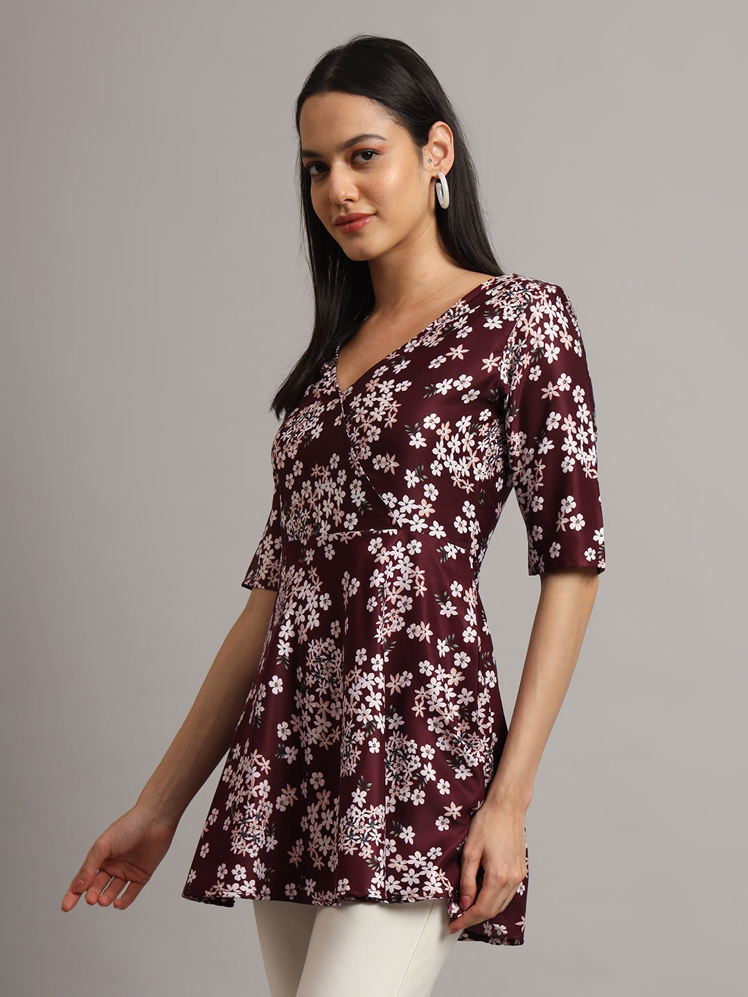 Casual Regular Sleeves Floral Print Women Tunic