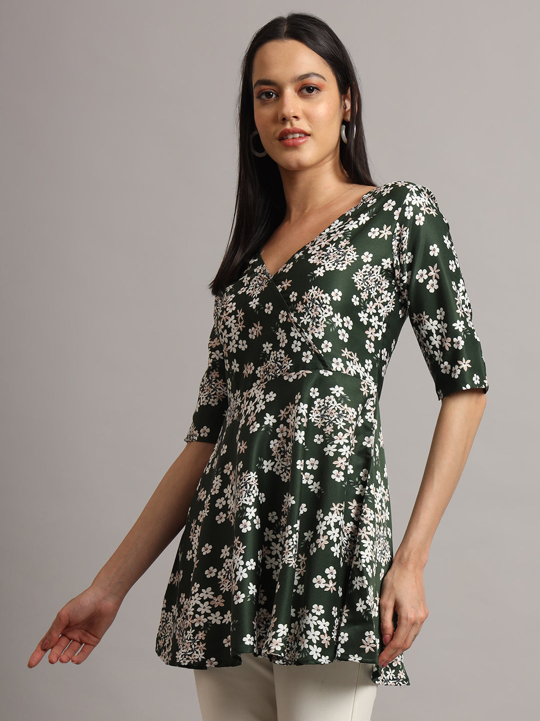 Casual Regular Sleeves Floral Print Women Tunic