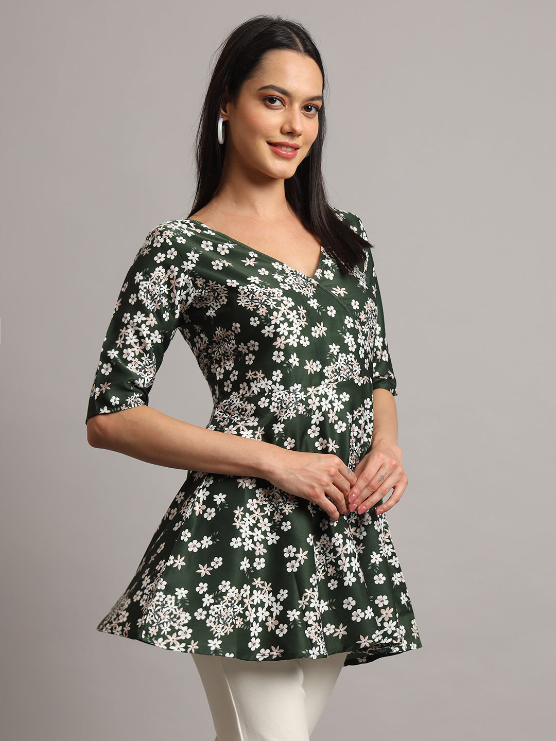 Casual Regular Sleeves Floral Print Women Tunic