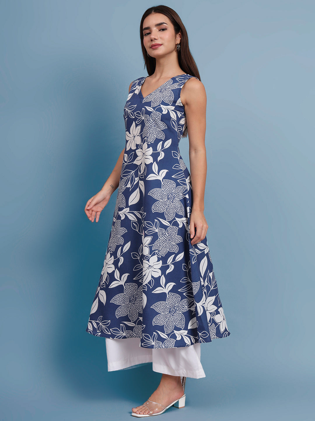Floral Print Kurta and Plazo Set