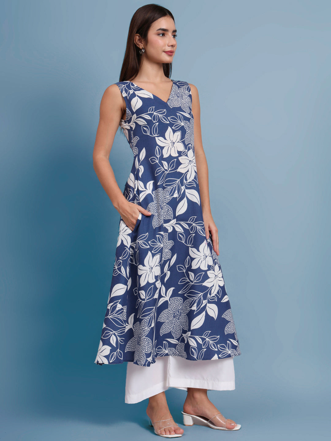 Floral Print Kurta and Plazo Set