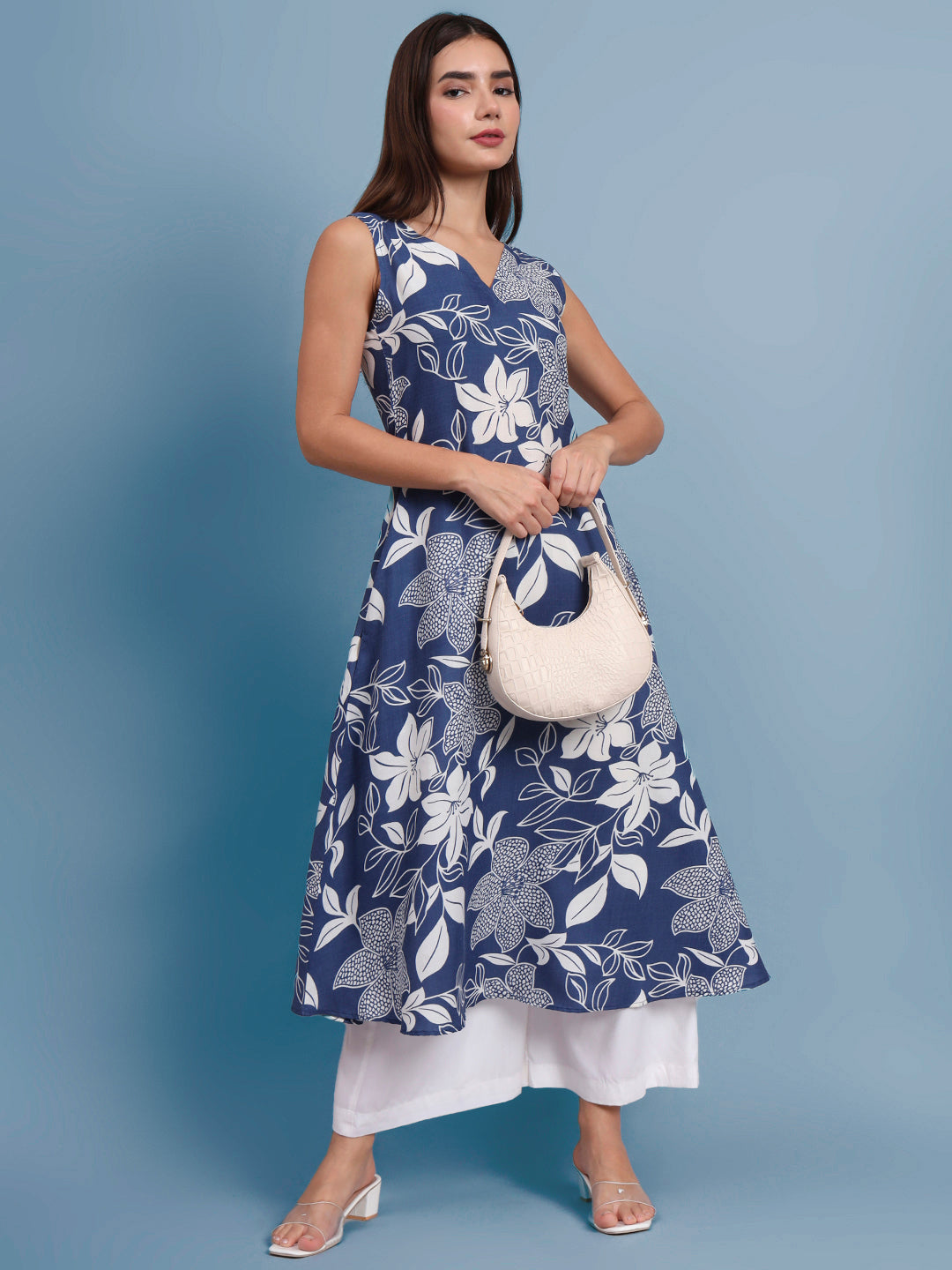Floral Print Kurta and Plazo Set