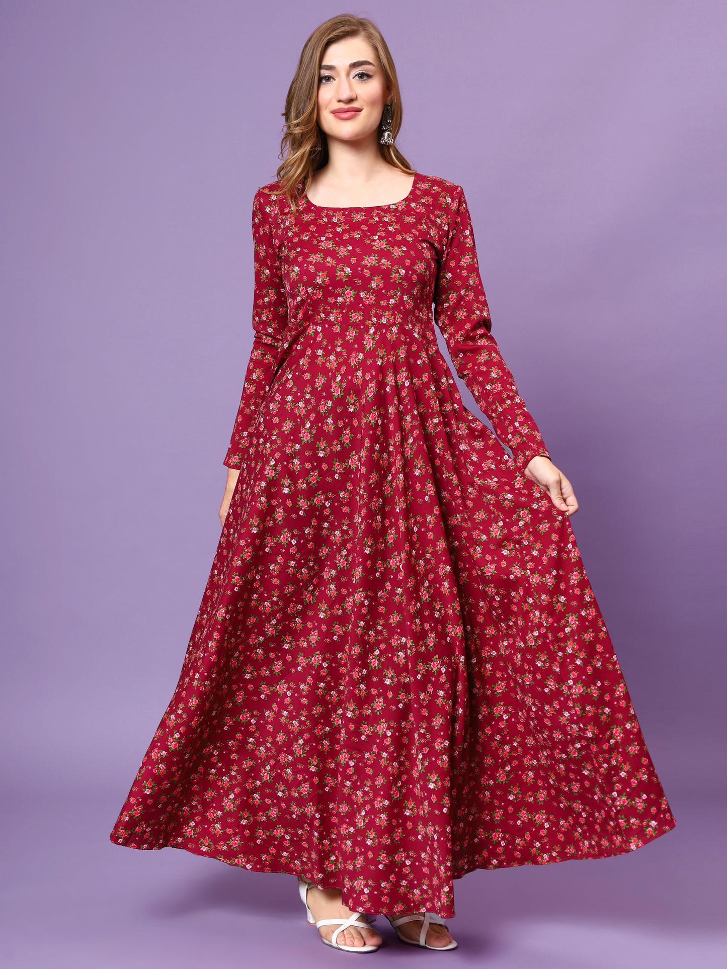 Women Floral Print Anarkali Kurta