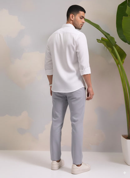 White Color Jacquard Shirt