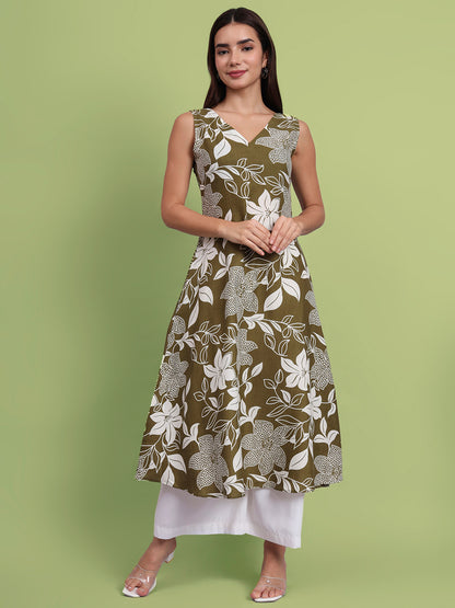 Floral Print Kurta and Plazo Set