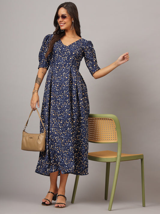 Women Floral Print Fit & Flare Dress