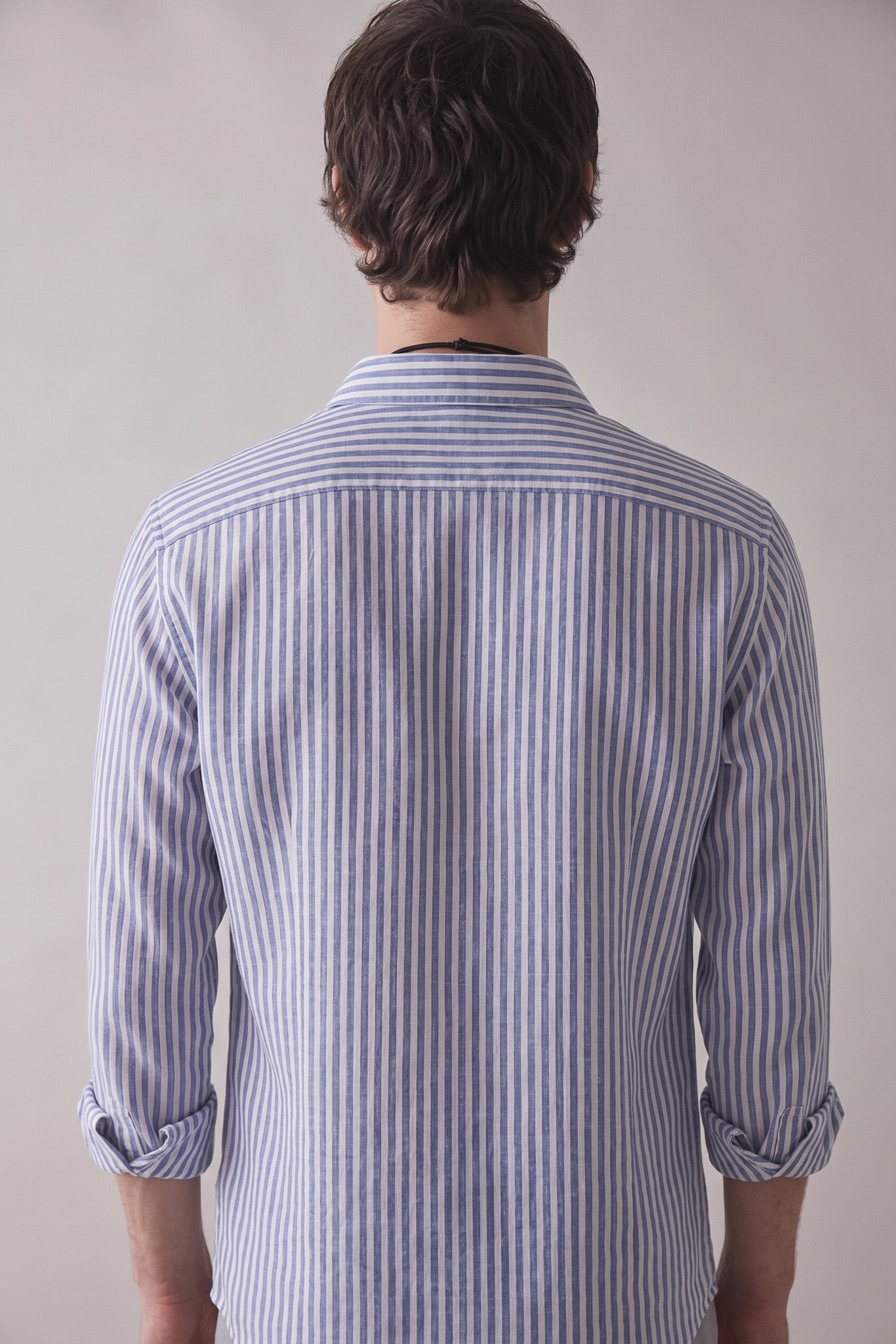 Navy Blue Stripe Cotton Casual Shirt