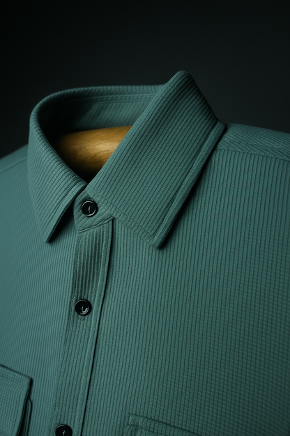 Sea Green Color Jacquard Shirt