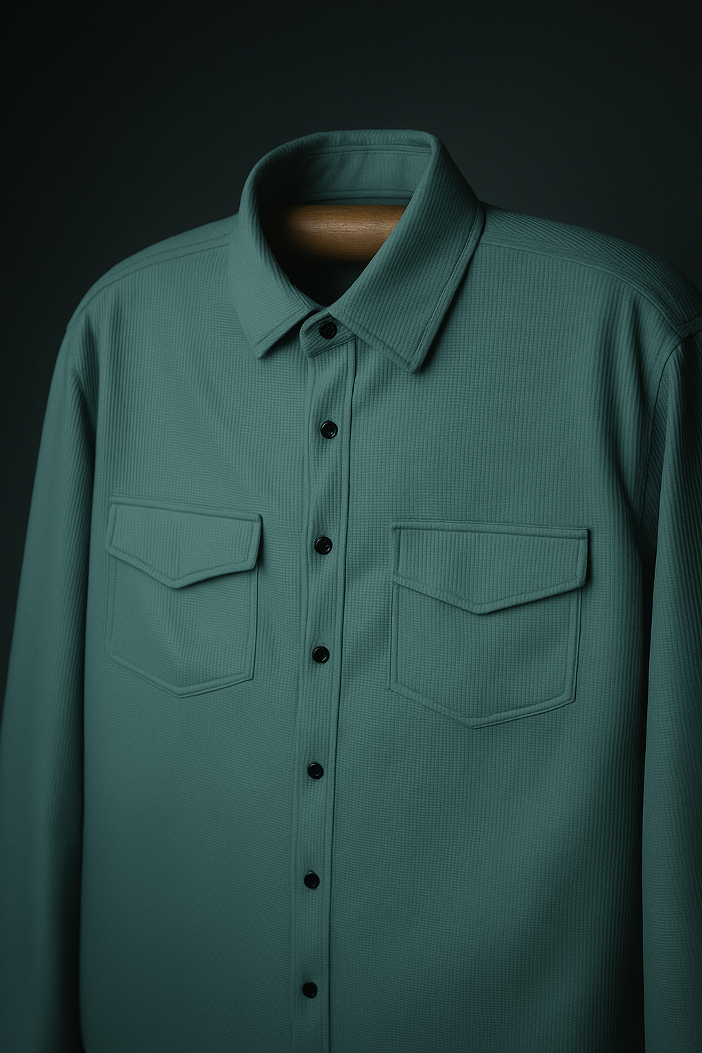 Sea Green Color Jacquard Shirt