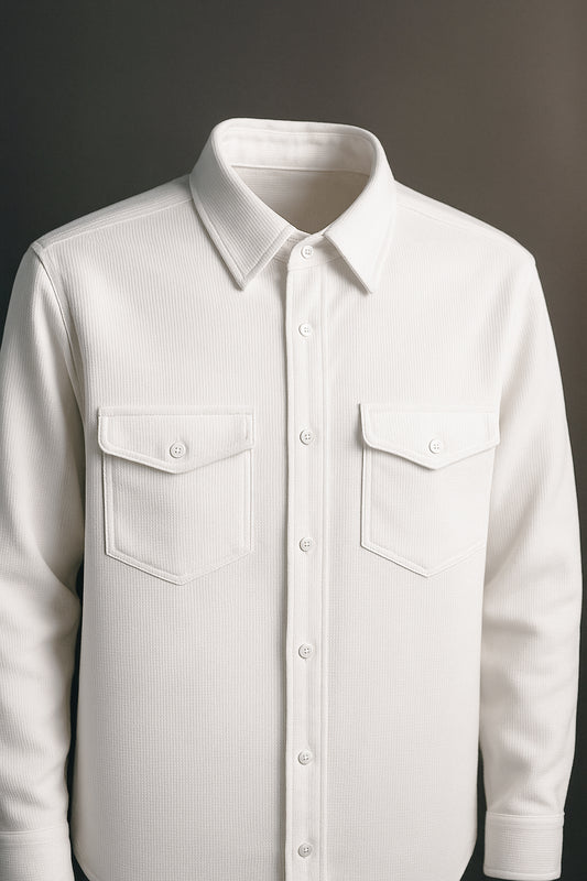 White Color Jacquard Shirt