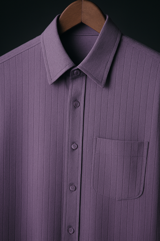 Purple Color Striped Jacquard Shirt