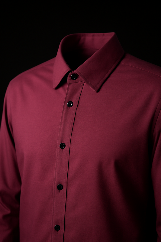 Maroon Color Jacquard Shirt
