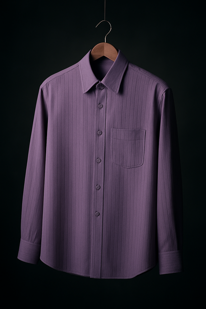 Purple Color Striped Jacquard Shirt