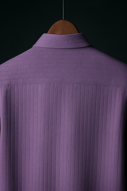 Purple Color Striped Jacquard Shirt